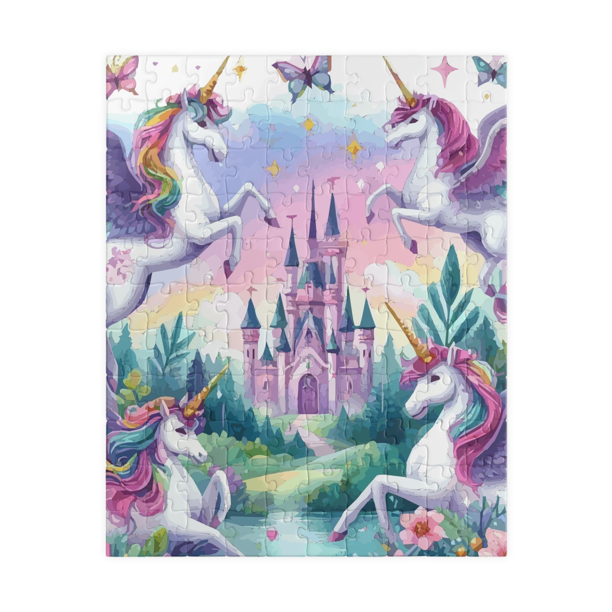 Castle with Flying Unicorns Puzzle (110, 252, 520, 1014-piece)