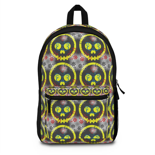 Graffiti Style Yellow Skulls Backpack