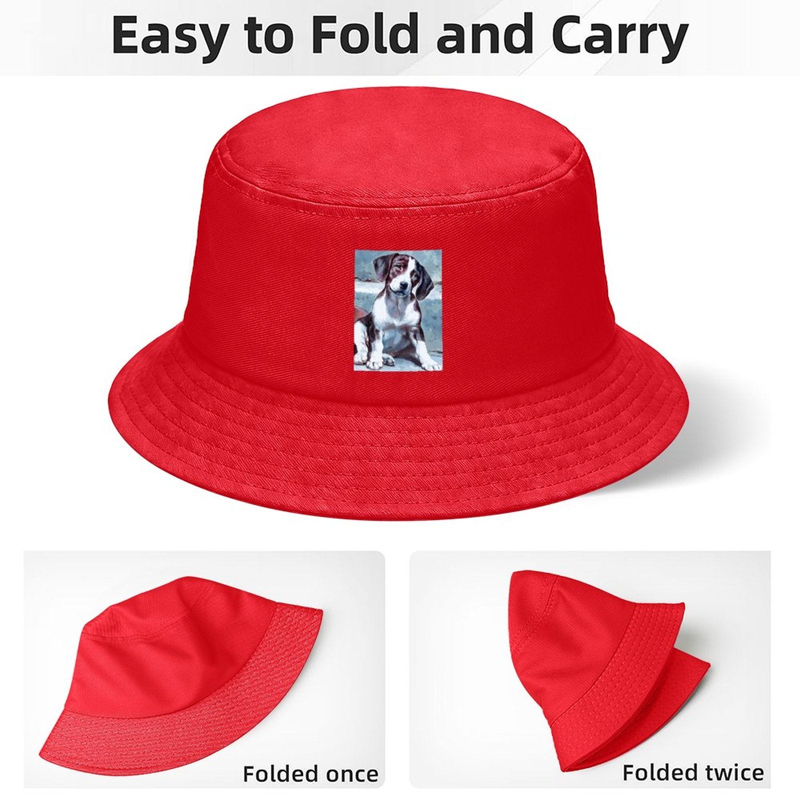 Puzzled Puppy Children’s Bucket Hat (Front Printing)