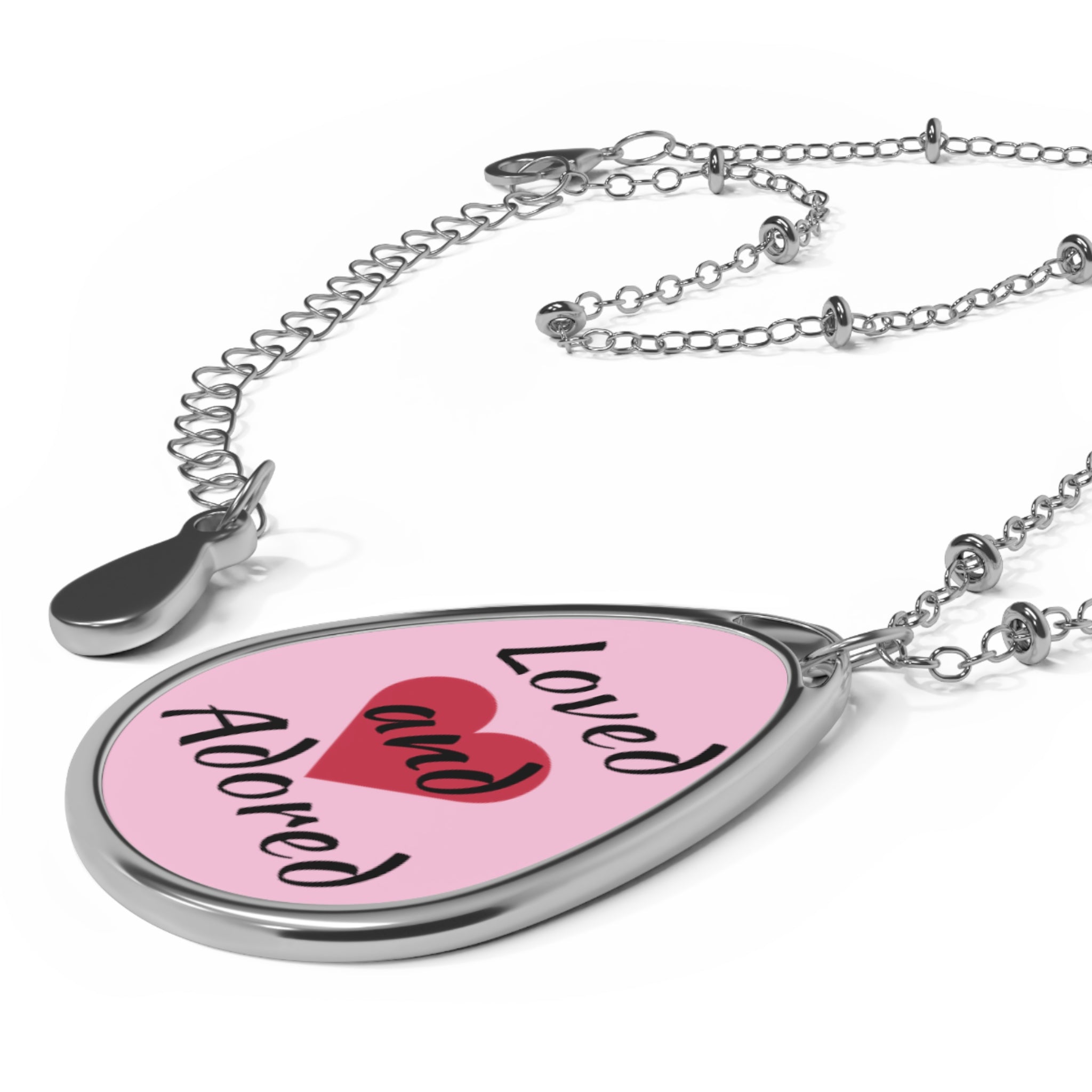 Love and Adored Pink Oval Necklace