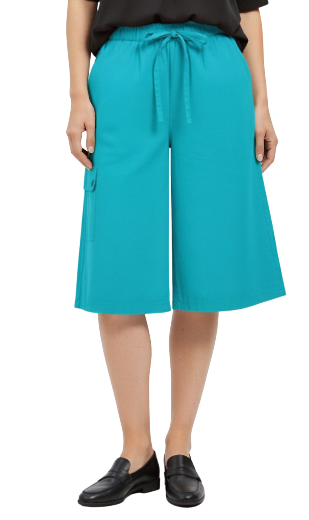 Women's 100% Calcutta Cotton Split Skirt Culottes with Cargo Pockets