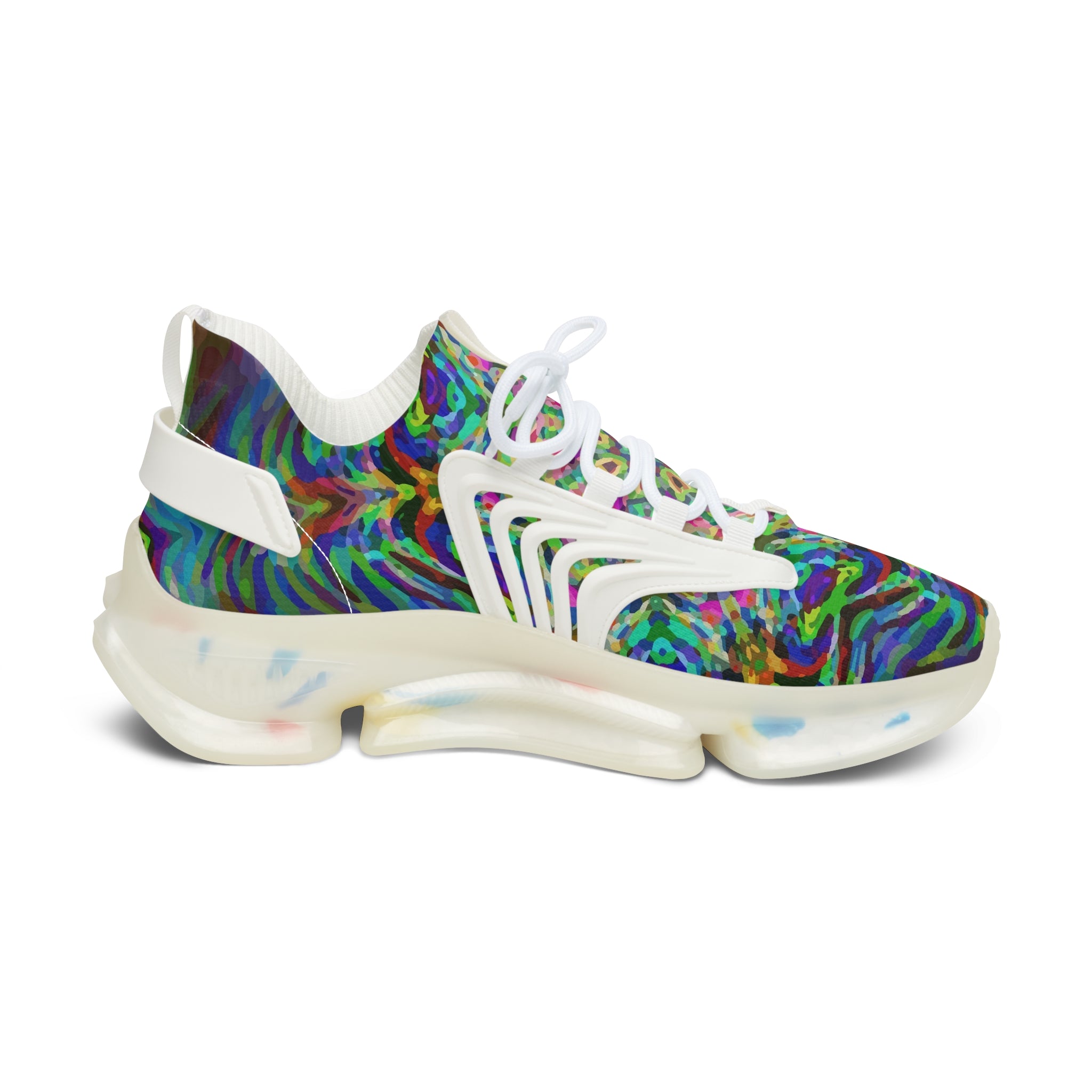 Women's Teal Watercolors Mesh Sneakers