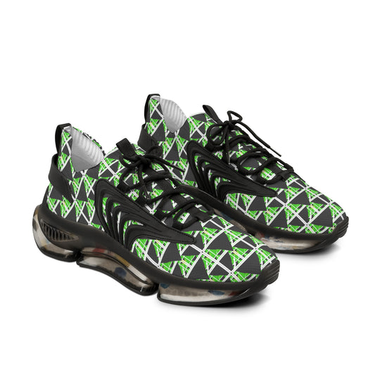 Men's Green Triangle Mesh Sneakers