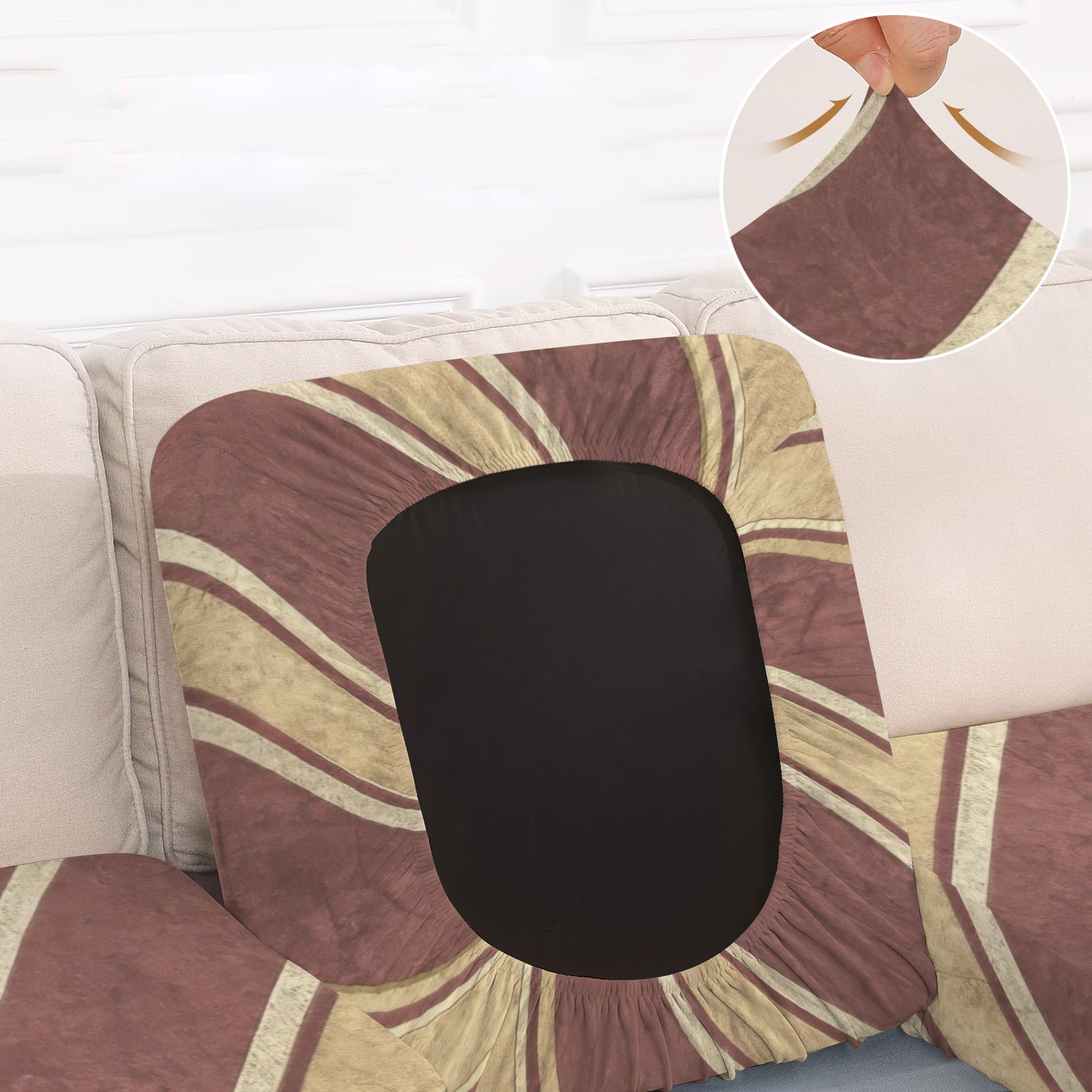 Christmas Red and Gold Stripes Sofa Cushion Slip Cover - Pack of 3