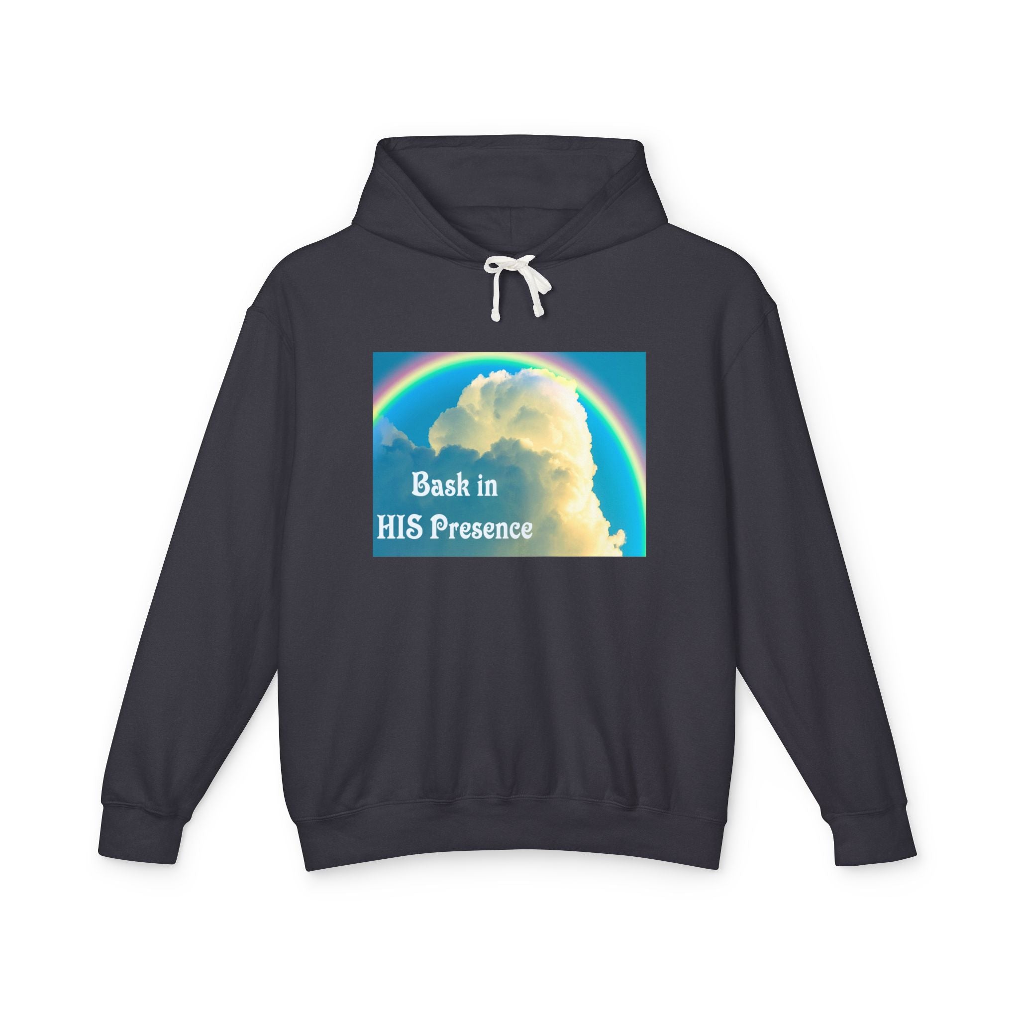 Bask in HIS Presence Clouds and Rainbow Unisex Pullover Hoodie up to 3XL