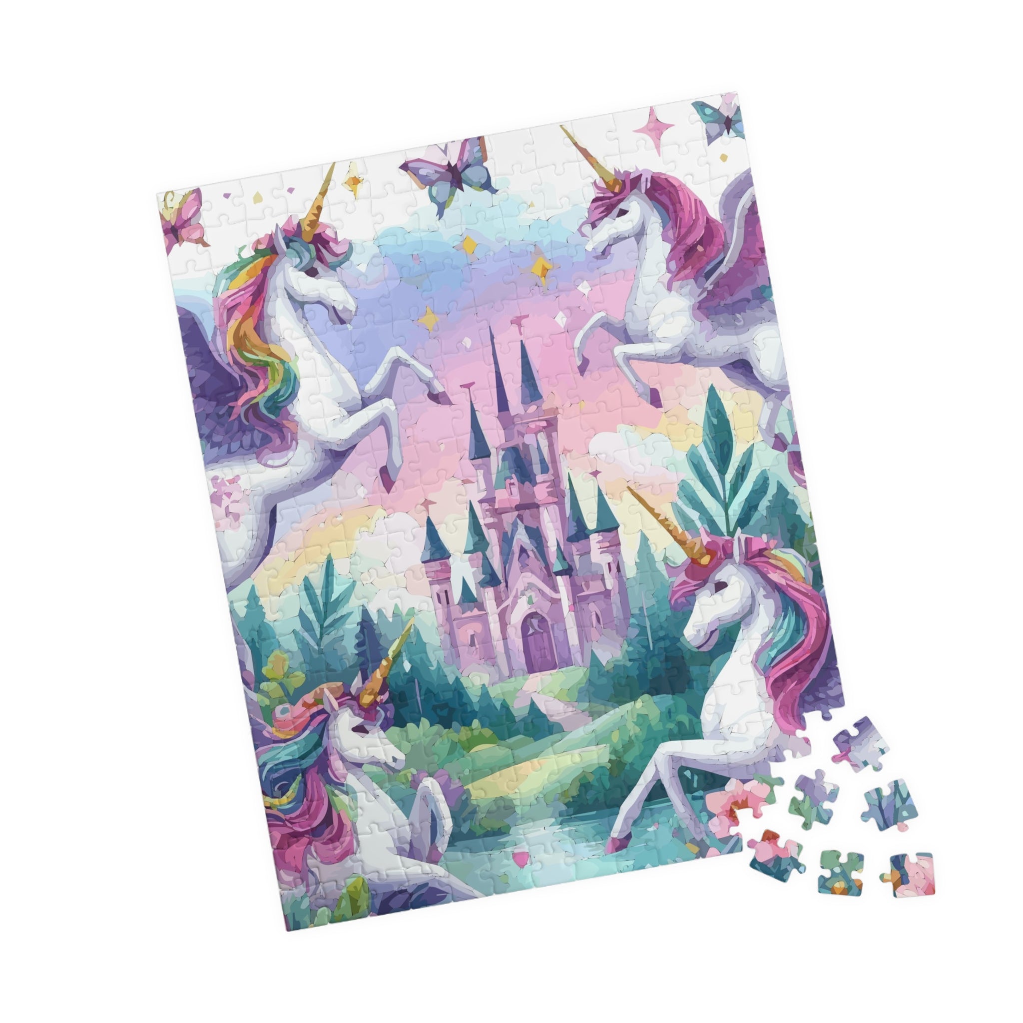 Castle with Flying Unicorns Puzzle (110, 252, 520, 1014-piece)