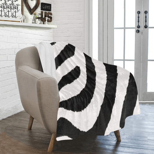 Zebra Stripes Cozy Ultra-Soft Micro Fleece Blanket 40" x 50" (Made in USA)