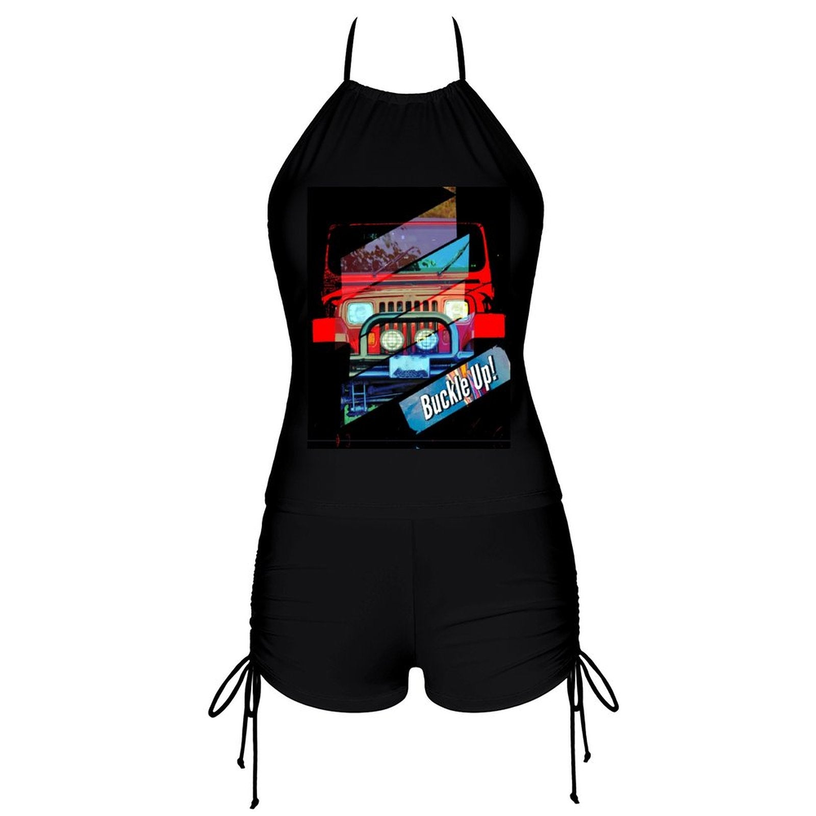 Buckle Up! 4-wheeler Drive Tankini Swimsuits with Shorts for Women