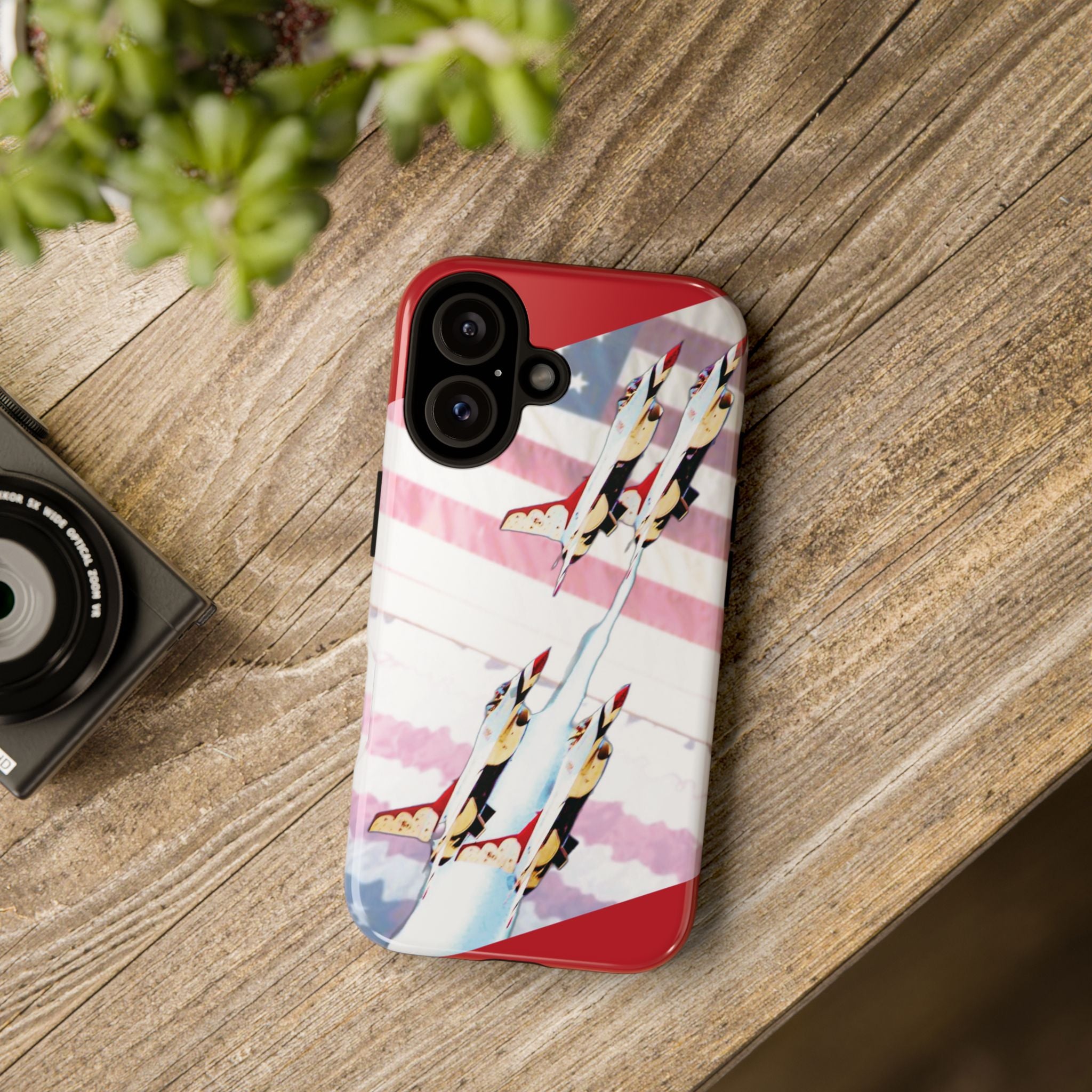 US Fighter Jet Red Tough iPhone Case