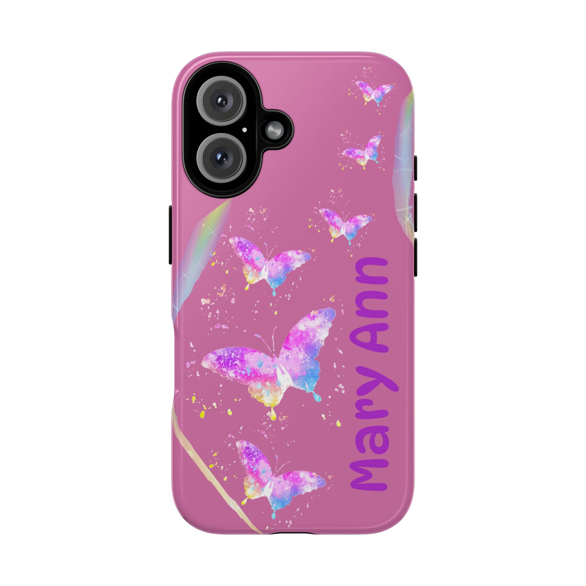 Personalized Butterfly Phone Case, Floral Phone Cover, Customizable Phone Case, Gift for Her, Pastel Decor