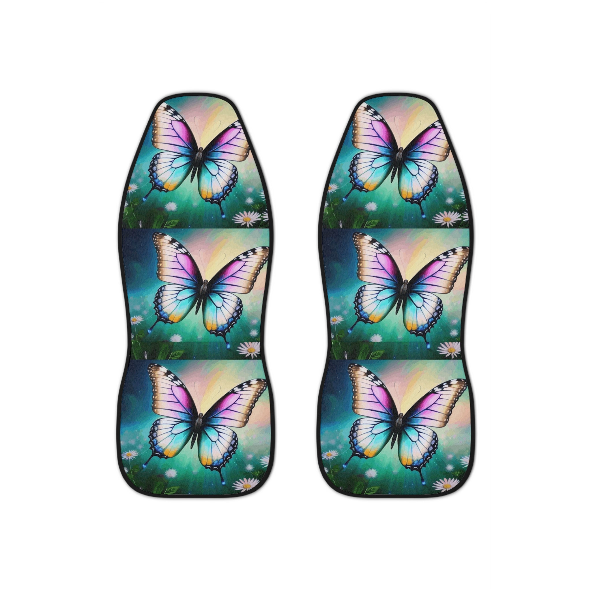 Beautiful Butterfly and Daisies Car Seat Covers