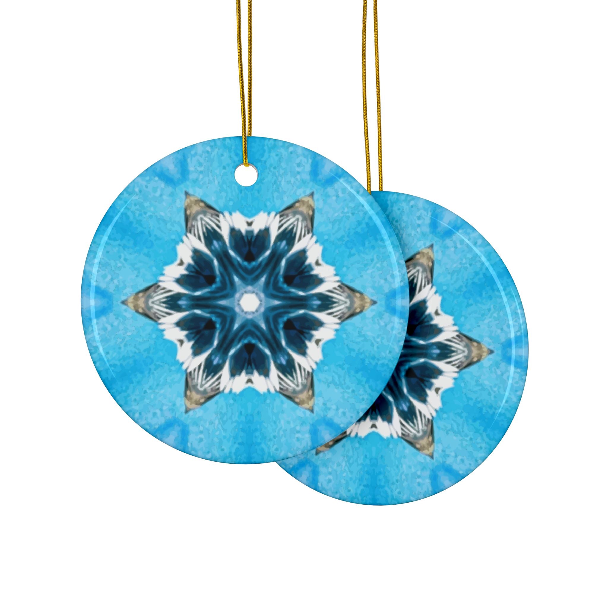 Blue Diamond Ceramic Ornaments 2-Sided Print (1pc, 3pcs, 5pcs, or 10pcs)