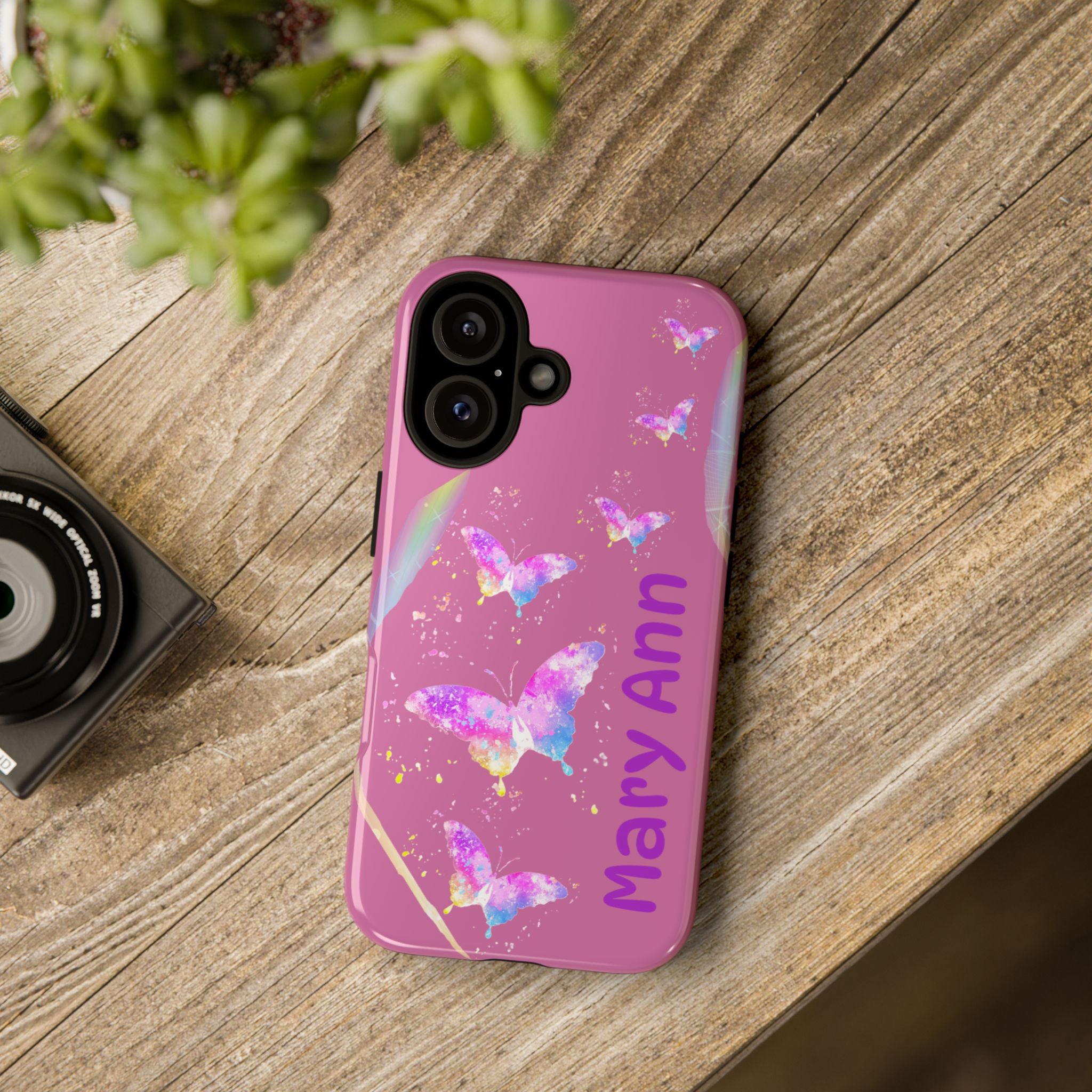 Personalized Butterfly Phone Case, Floral Phone Cover, Customizable Phone Case, Gift for Her, Pastel Decor