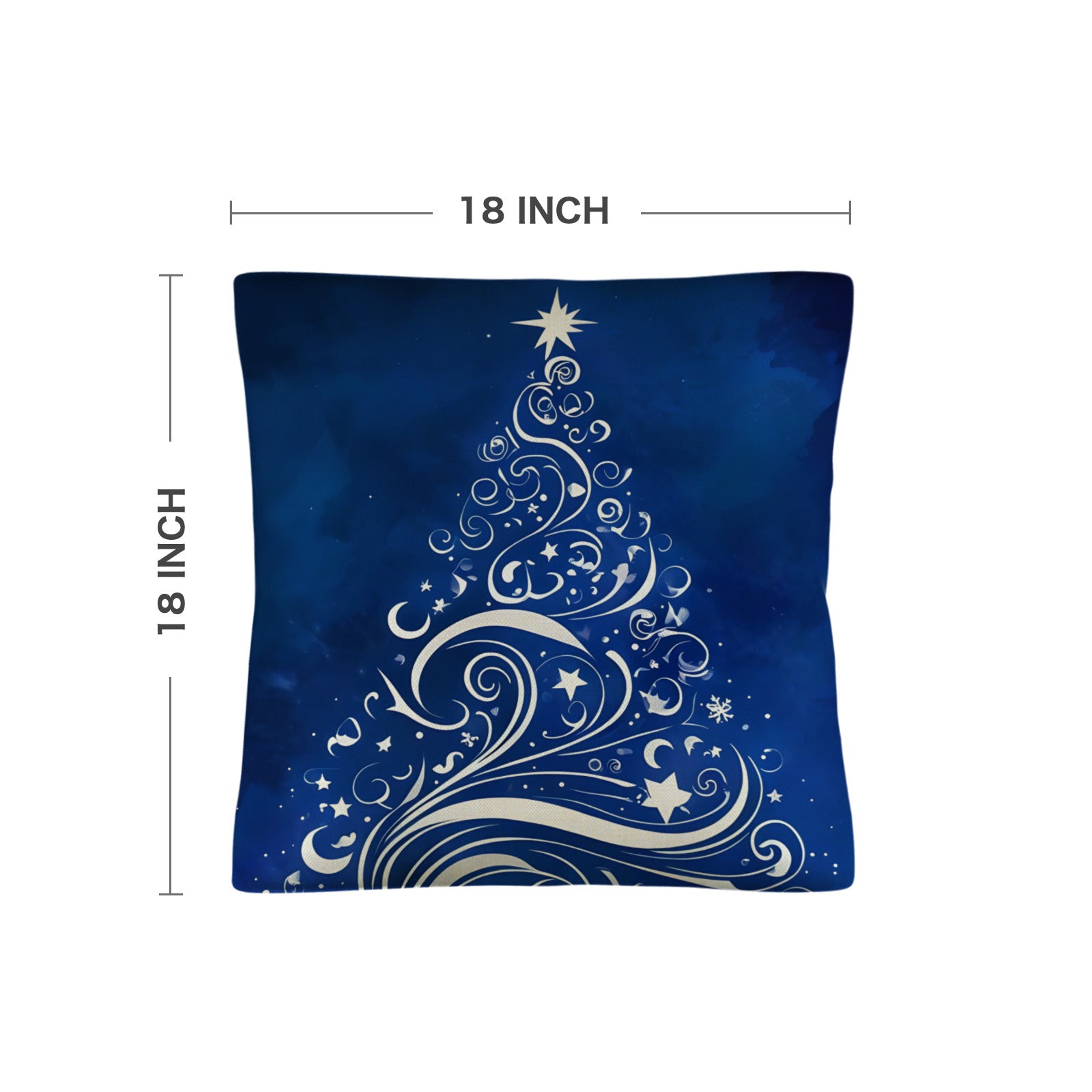 Silver Tree on Blue Background Christmas Pillow Cases Throw Pillow Covers 18x18inch