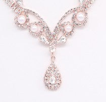 Rhinestone Luxury Necklace Earrings Jewelry Set