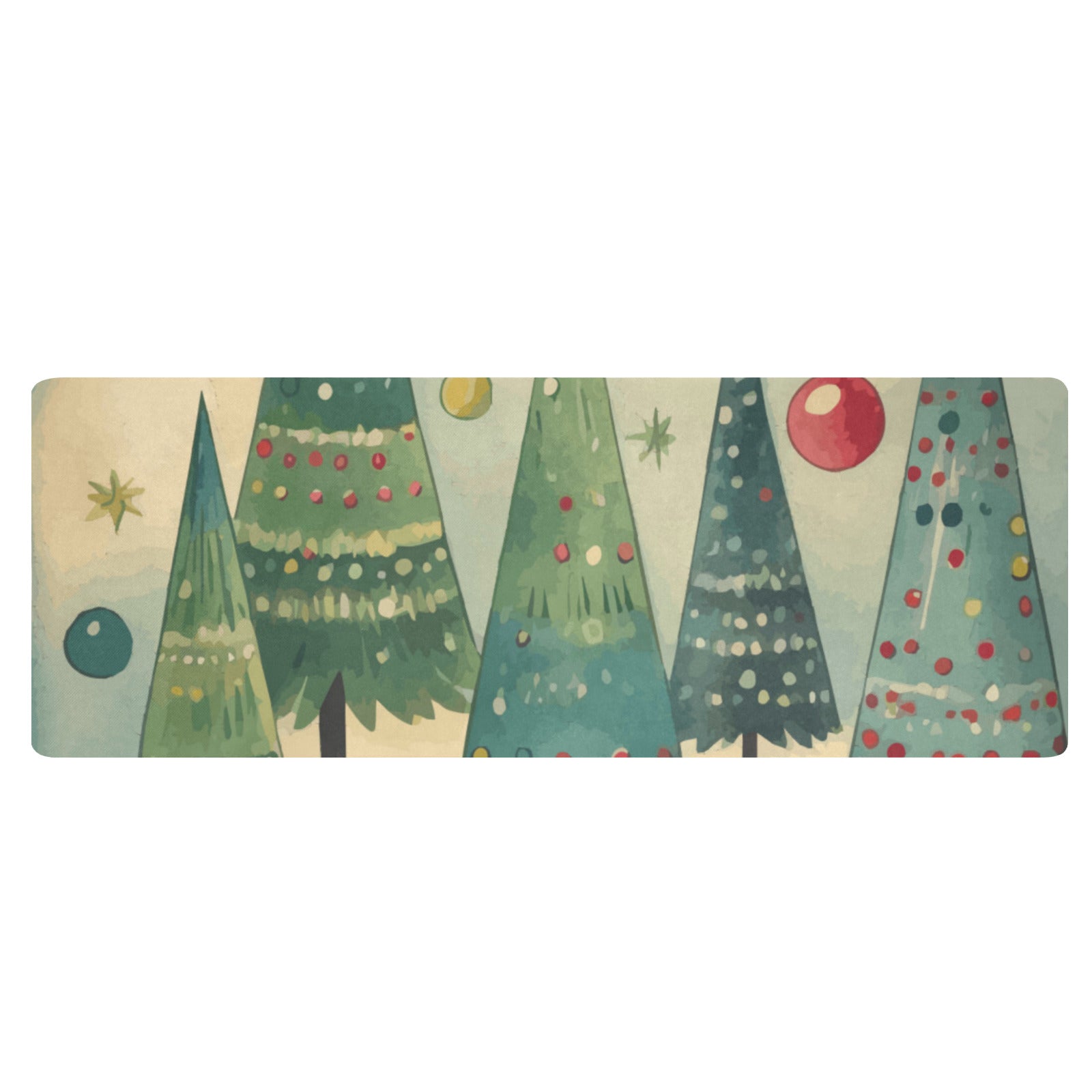 Vintage Christmas Trees Kitchen Mat 48