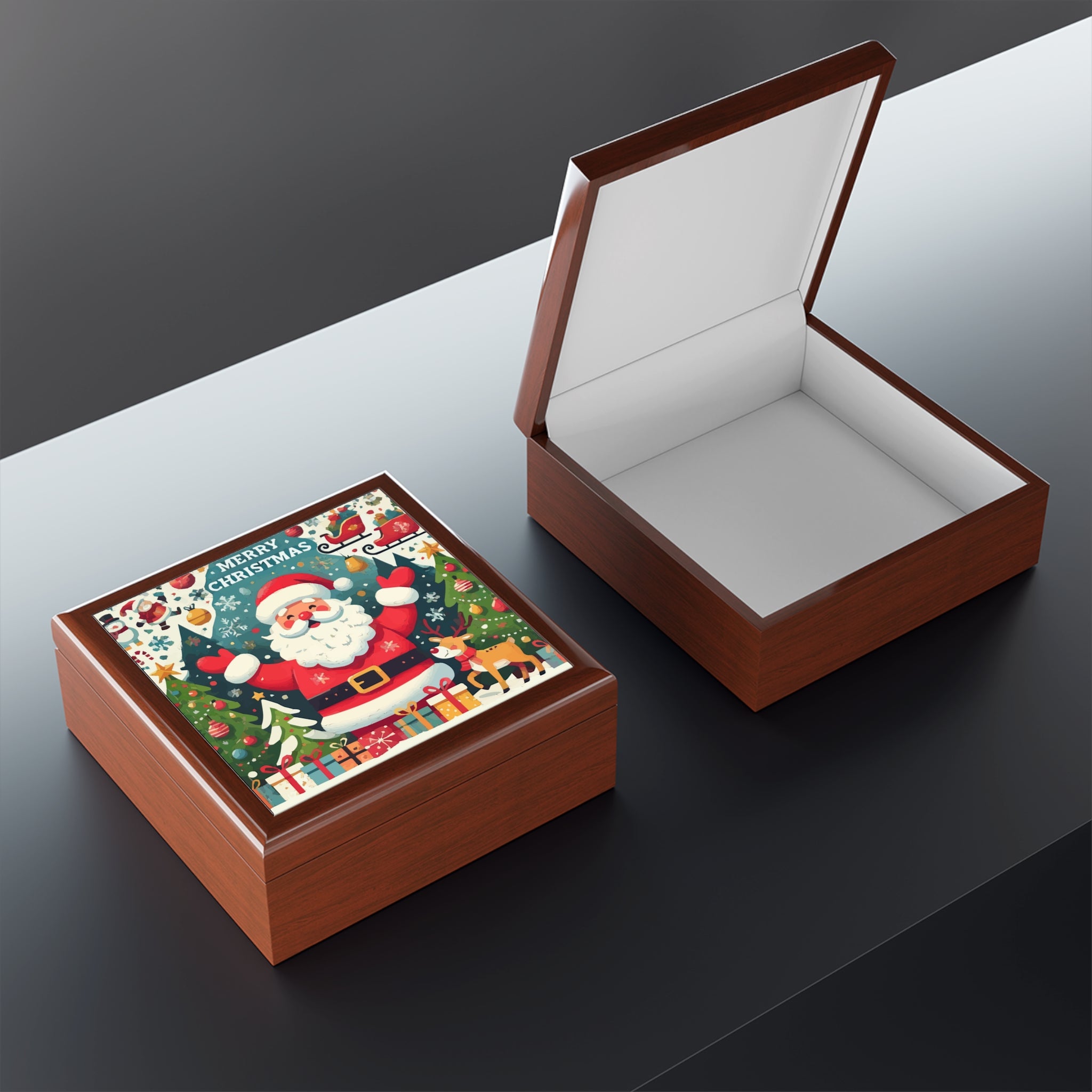 Merry Christmas Santa Claus Jewelry Box