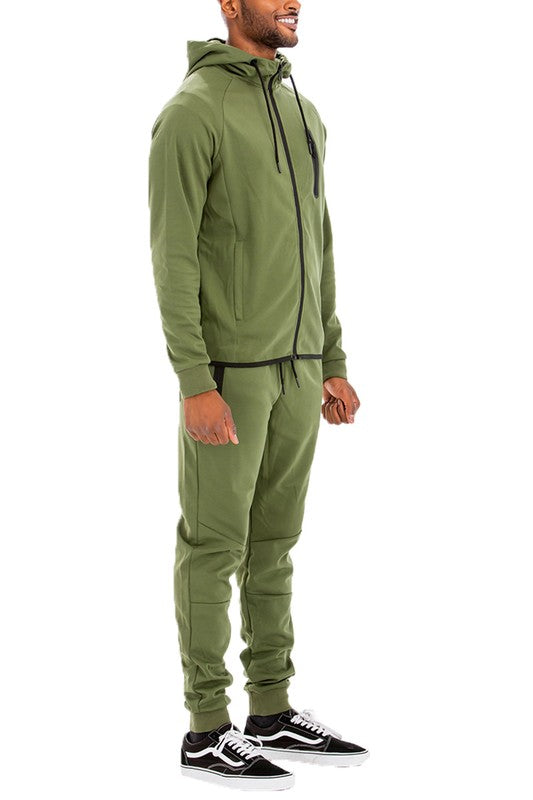 Men's Full Zip Sweat Pants Track Suit