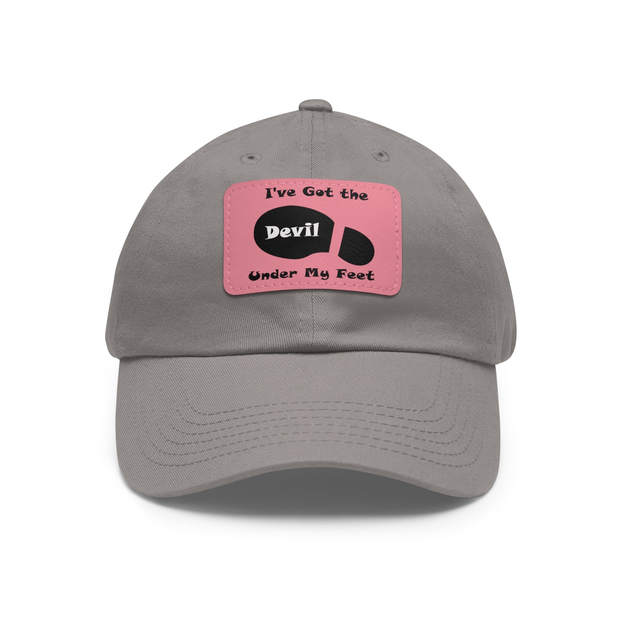 I've Got the Devil Under My Feet Hat with Rectangle Leather Patch - Shell Design Boutique