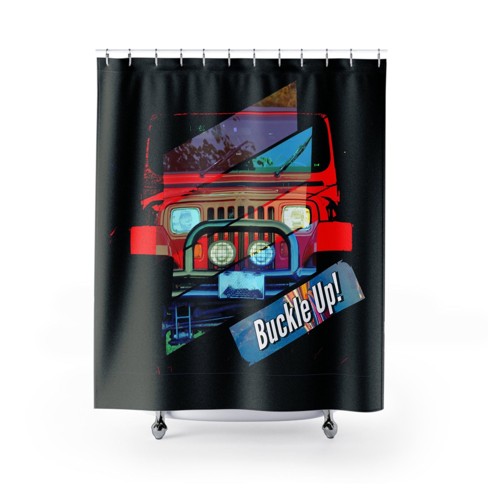 Buckle Up!  4 x 4 SUV Shower Curtains - Shell Design Boutique