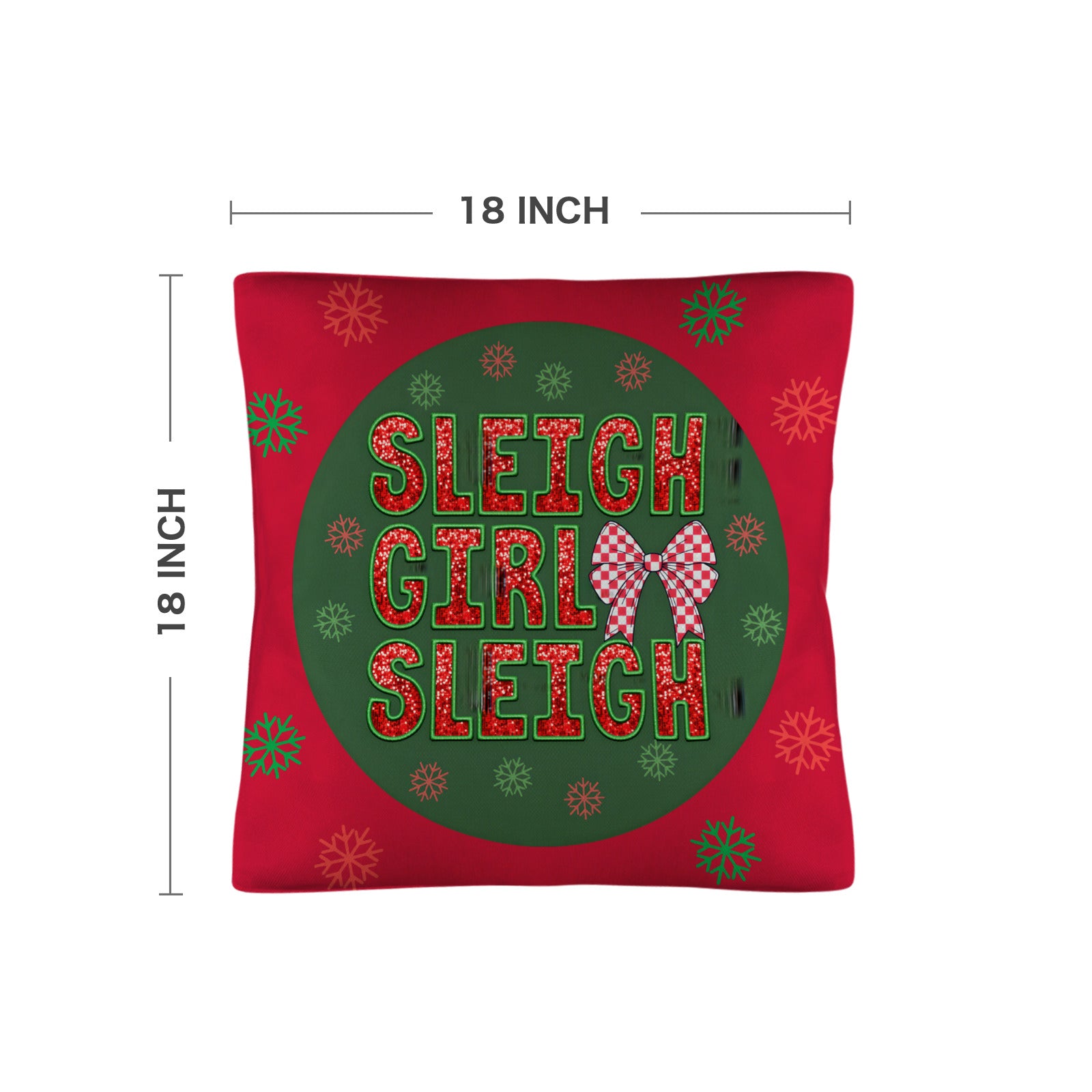 Sleigh Girl Sleigh Red Pillow Cases Throw Pillow Covers 18 x 18 inch