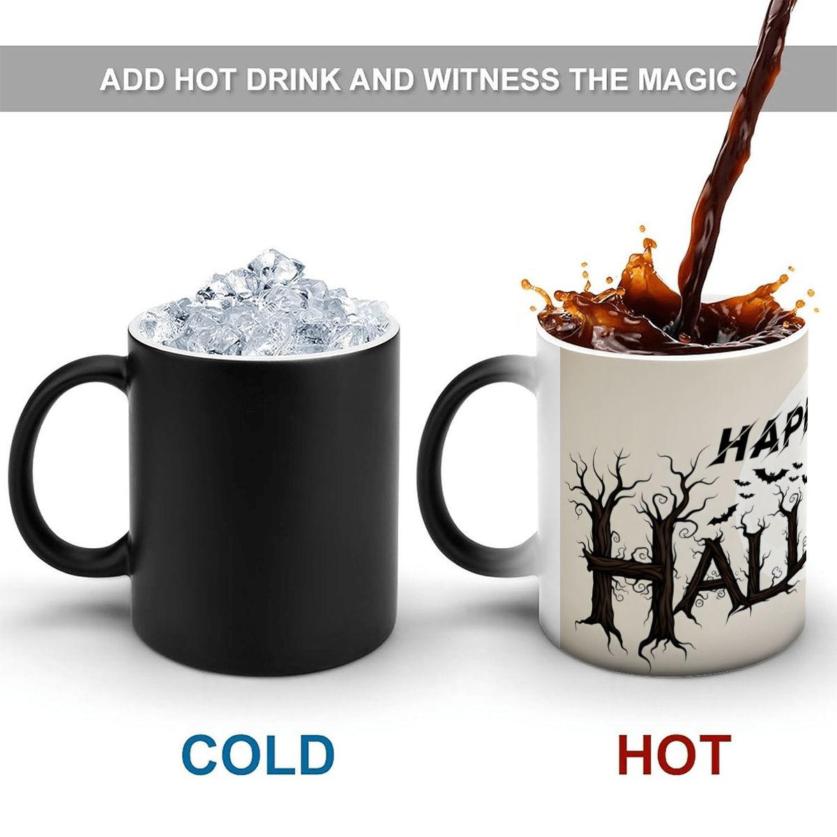 Happy Halloween Color Changing 11 oz Coffee Mug (Made in USA)