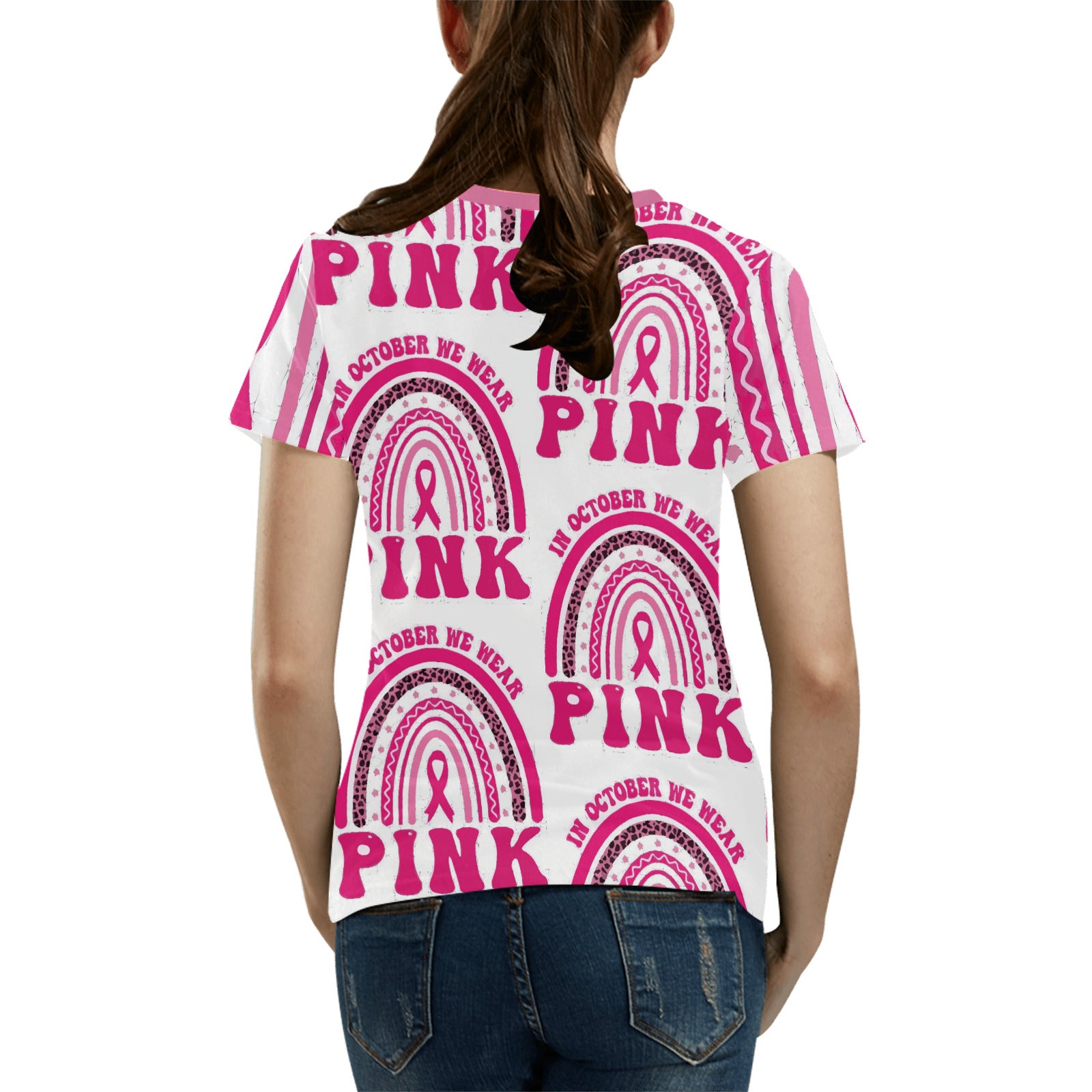 Women's We Wear Pink in October T-shirt (Made in USA）