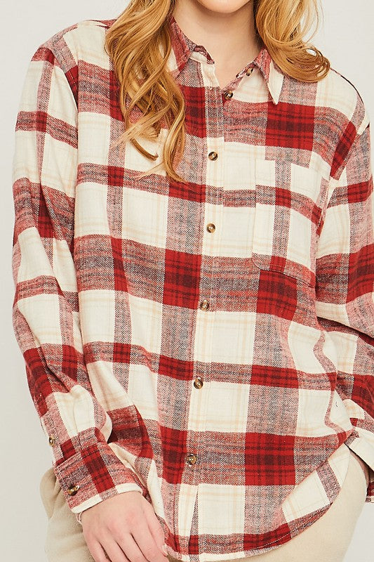 Women's Brown Flannel Shirt