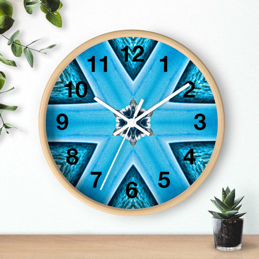 Blue Star Diamond Pattern Wall Clock