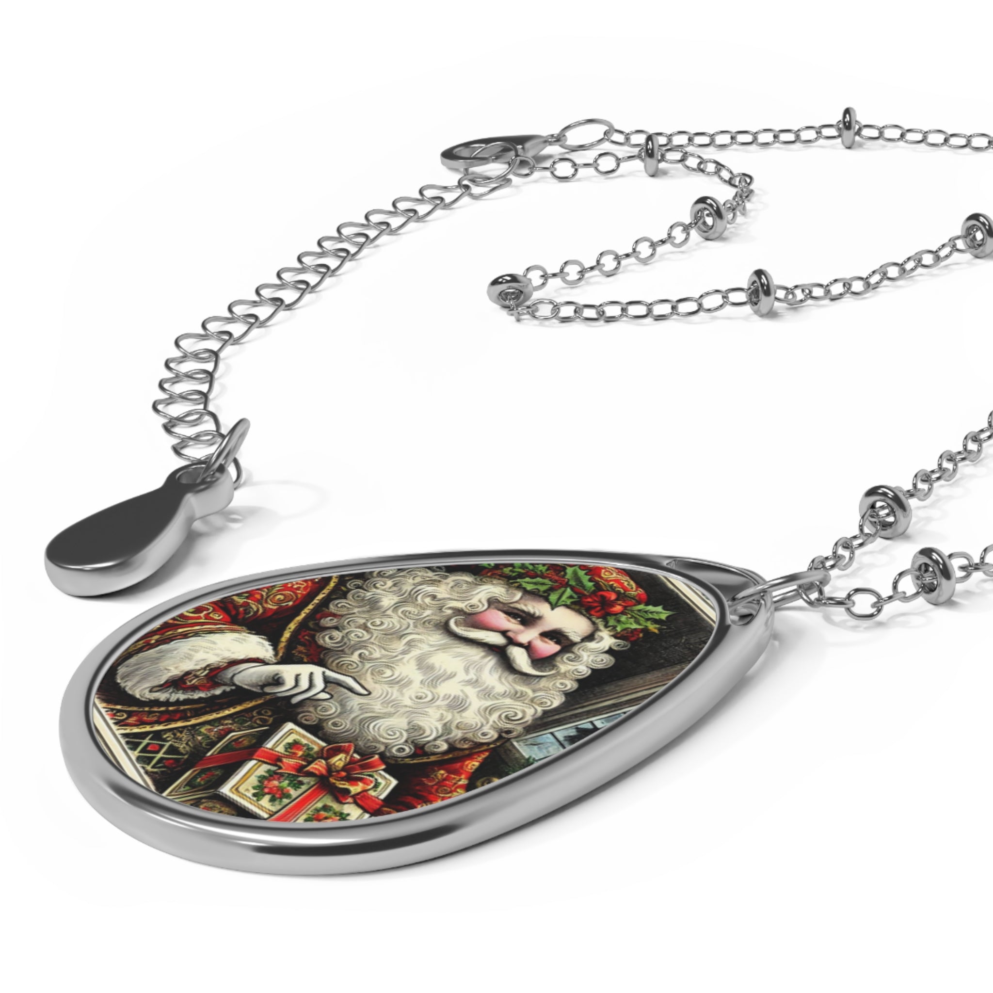 Jolly Ole St Nick Oval Necklace