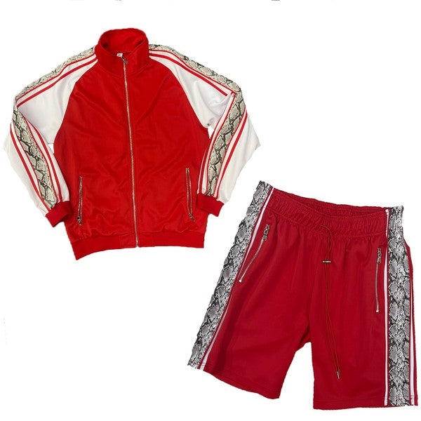 Men's Snake Side Shorts & Jacket 2-piece Track Suit