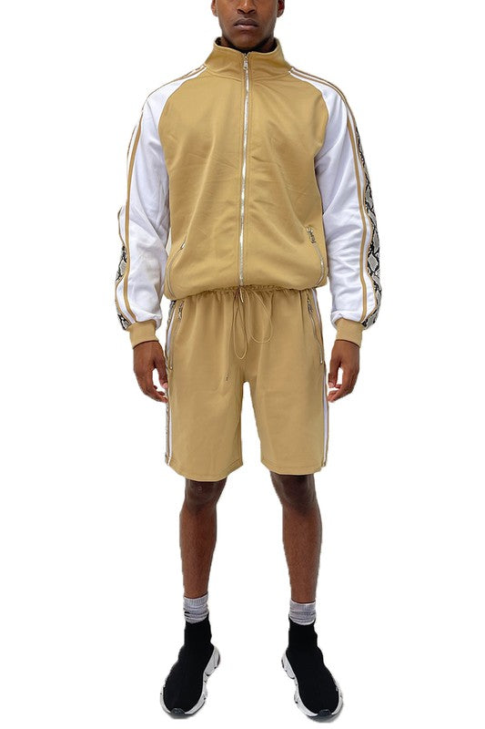 Men's Snake Side Shorts & Jacket 2-piece Track Suit