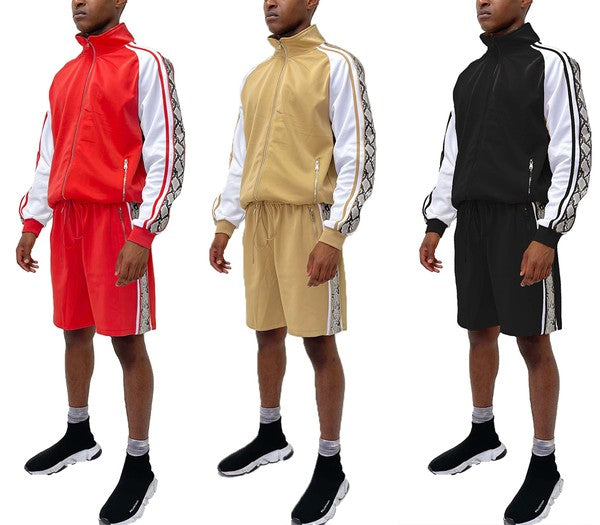 Men's Snake Side Shorts & Jacket 2-piece Track Suit