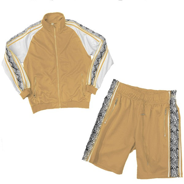 Men's Snake Side Shorts & Jacket 2-piece Track Suit