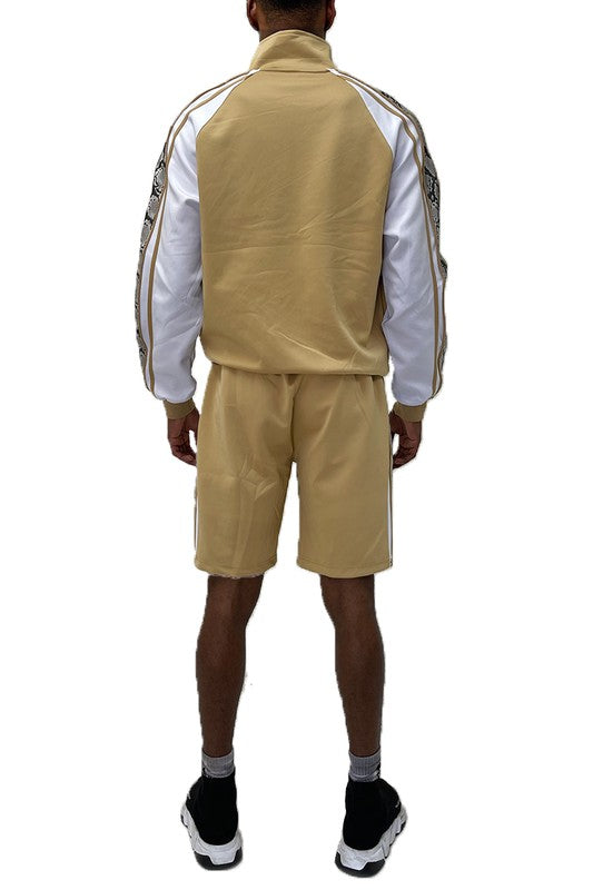 Men's Snake Side Shorts & Jacket 2-piece Track Suit