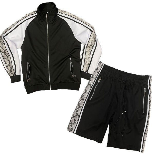 Men's Snake Side Shorts & Jacket 2-piece Track Suit