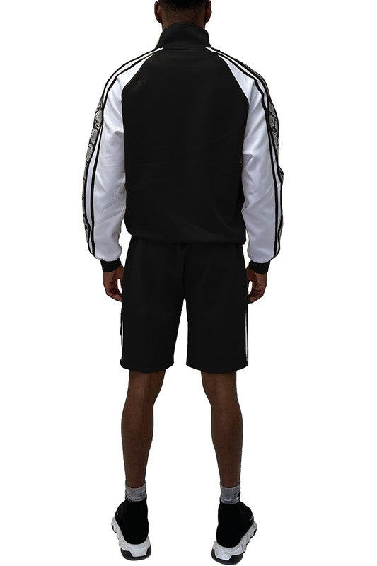 Men's Snake Side Shorts & Jacket 2-piece Track Suit