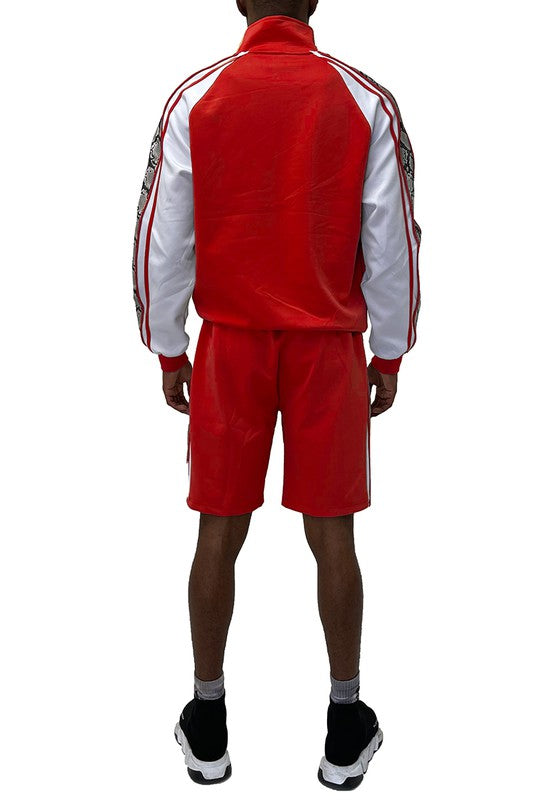 Men's Snake Side Shorts & Jacket 2-piece Track Suit