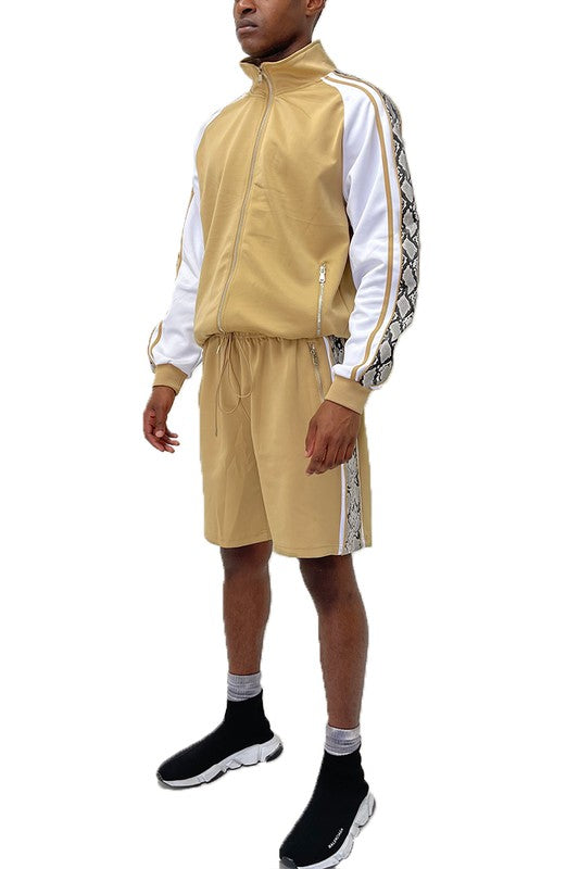 Men's Snake Side Shorts & Jacket 2-piece Track Suit