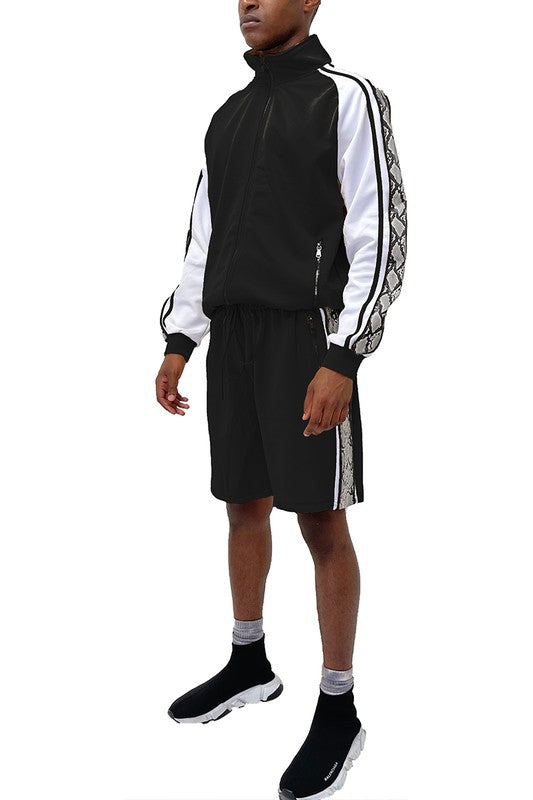 Men's Snake Side Shorts & Jacket 2-piece Track Suit