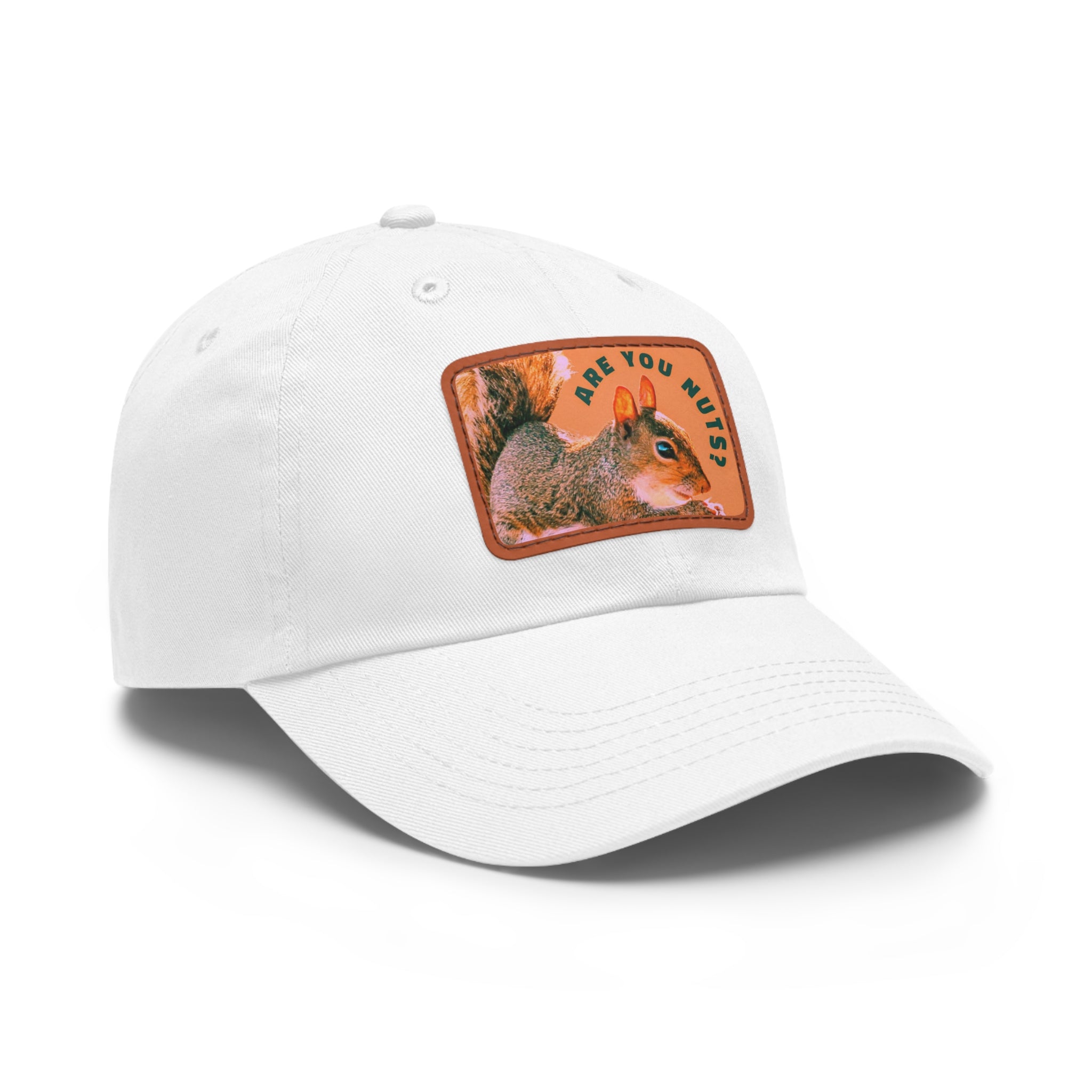 Are You Nuts? Squirrel Hat with Rectangular Leather Patch