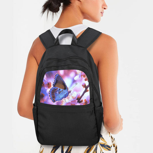 Butterfly on Cherry Tree Casual Backpack | Upper Part Printing