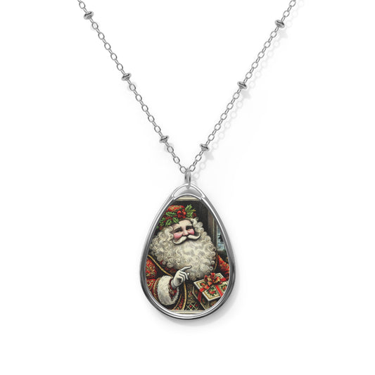 Jolly Ole St Nick Oval Necklace