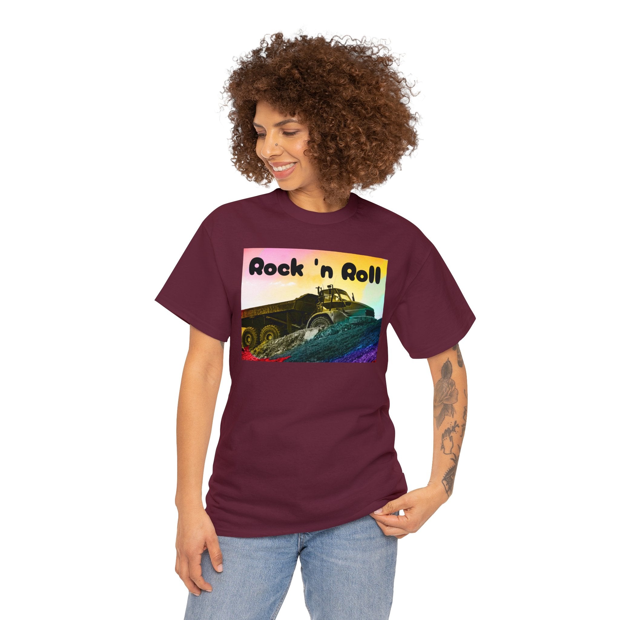 Rock 'n Roll Dump Truck Unisex Heavy Cotton T-shirt up to 5XL