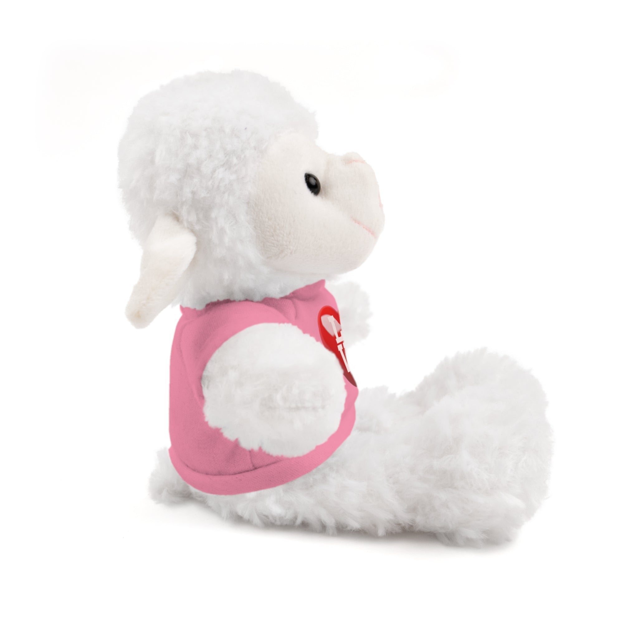 Stuffed Animal Wearing T-shirt with Red Heart and Love