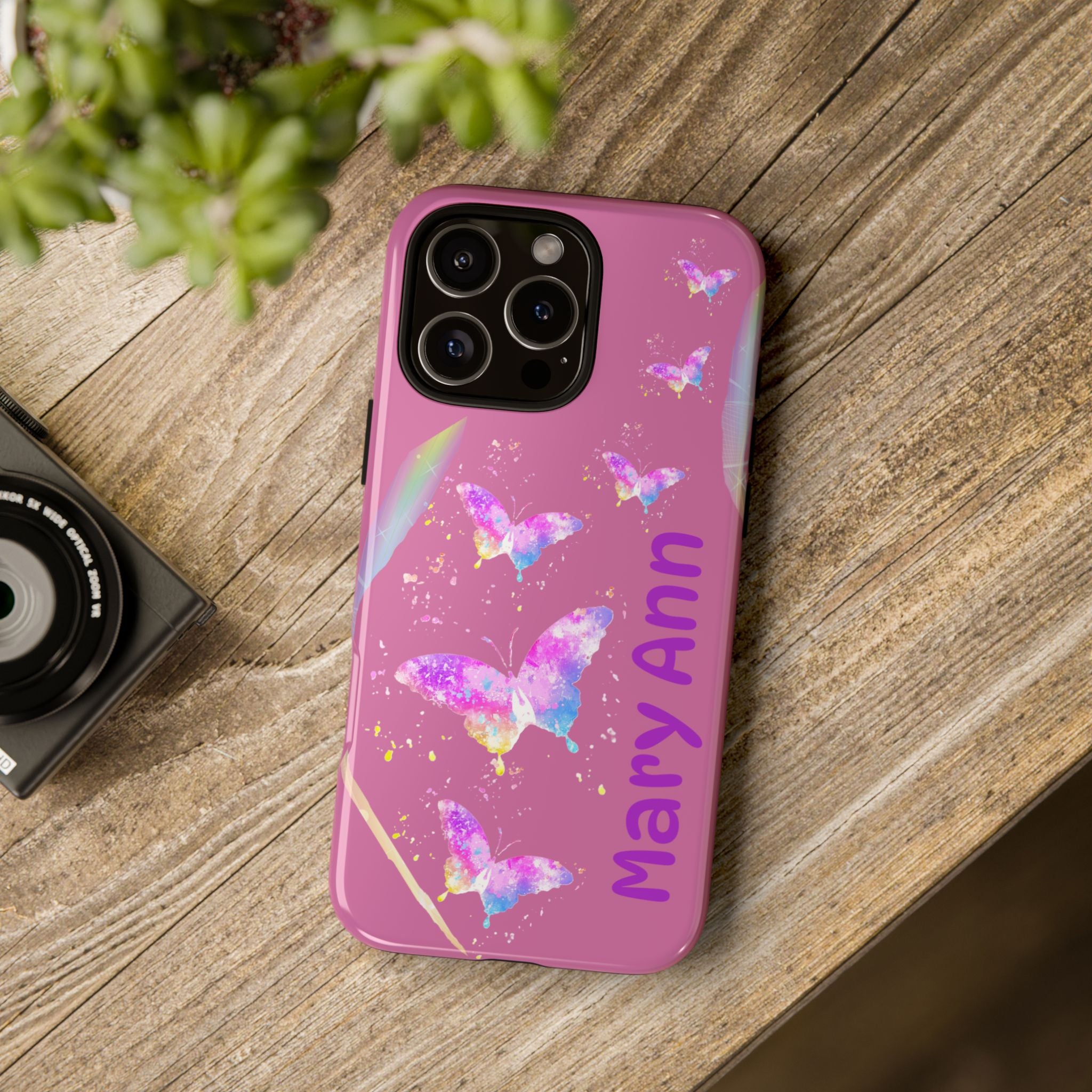 Personalized Butterfly Phone Case, Floral Phone Cover, Customizable Phone Case, Gift for Her, Pastel Decor