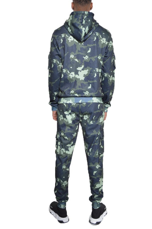 Men's Camo Hoodie & Sweatpants 2-piece Sweat Suit