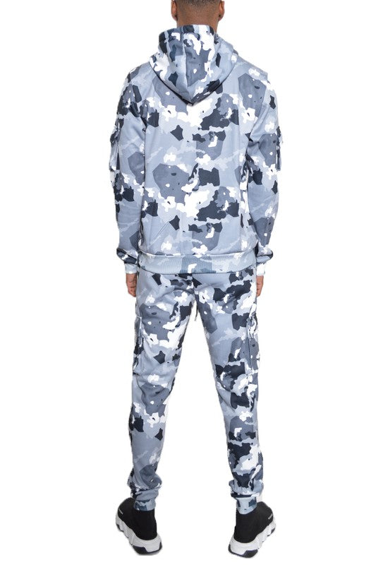 Men's Camo Hoodie & Sweatpants 2-piece Sweat Suit