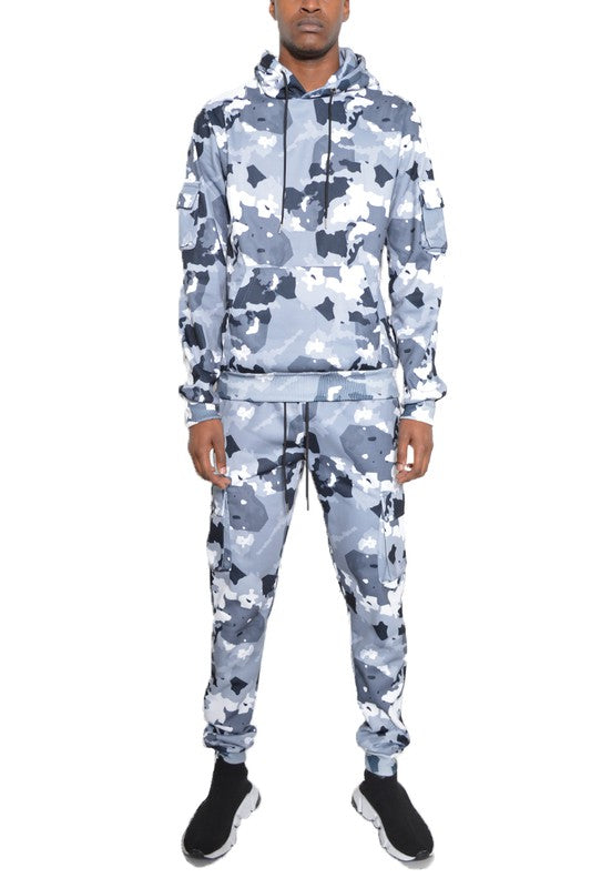 Men's Camo Hoodie & Sweatpants 2-piece Sweat Suit