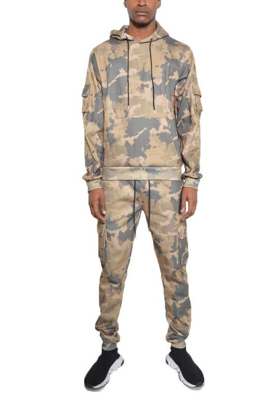 Men's Camo Hoodie & Sweatpants 2-piece Sweat Suit